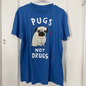 🟡  Pugs not Drugs Large Men's T-Shirt